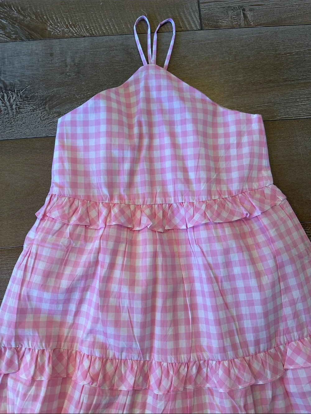 Janie and Jack Pink Gingham Ruffle Sundress NWOT